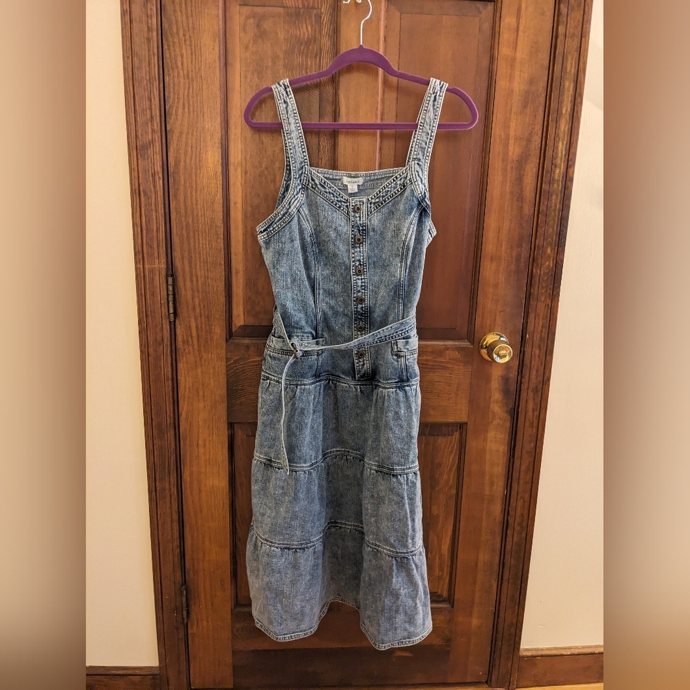 Sundance Denim Belted Dress Medium
